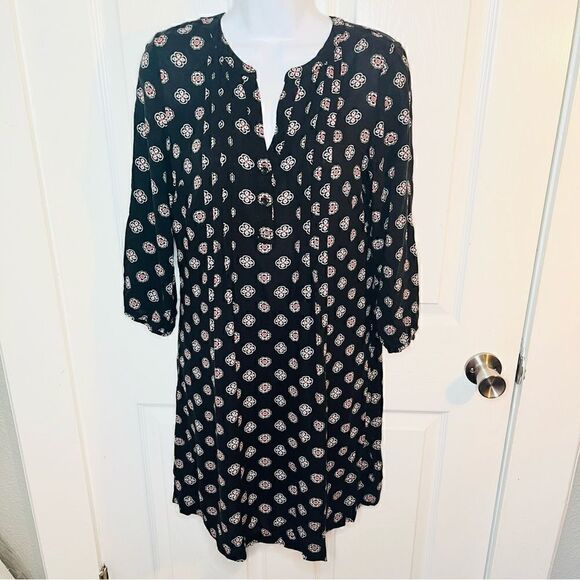 Old Navy Casual Floral Medallion Print MicroPleat front Tshirt Dress Navy XS - Picture 2 of 12